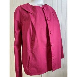 Liz Claiborne Hot Pink Raincoat Jacket Sz XL Slant front pockets‎ Stylish Jacket